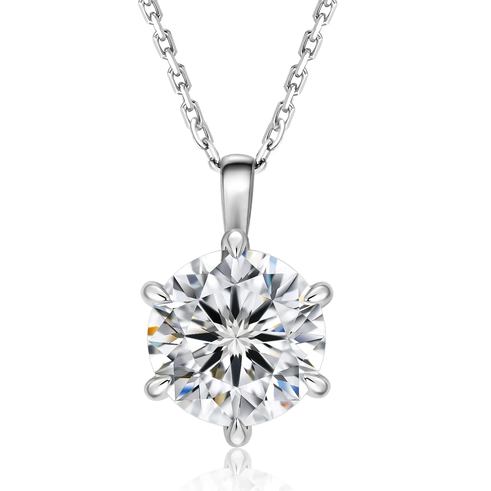 0.5~4.0 Carats VVS1 Moissanite  Pendant Necklace for Women 0414