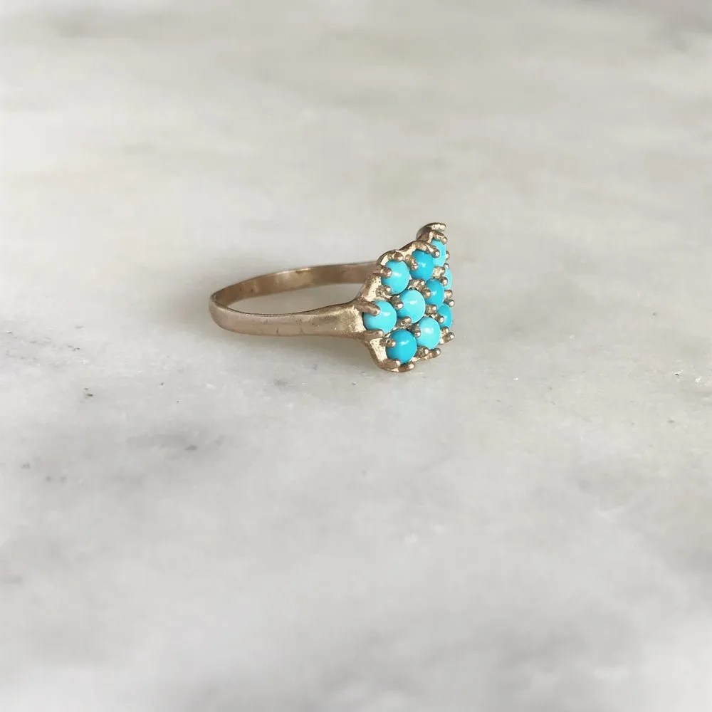 13 STONE TURQUOISE RING