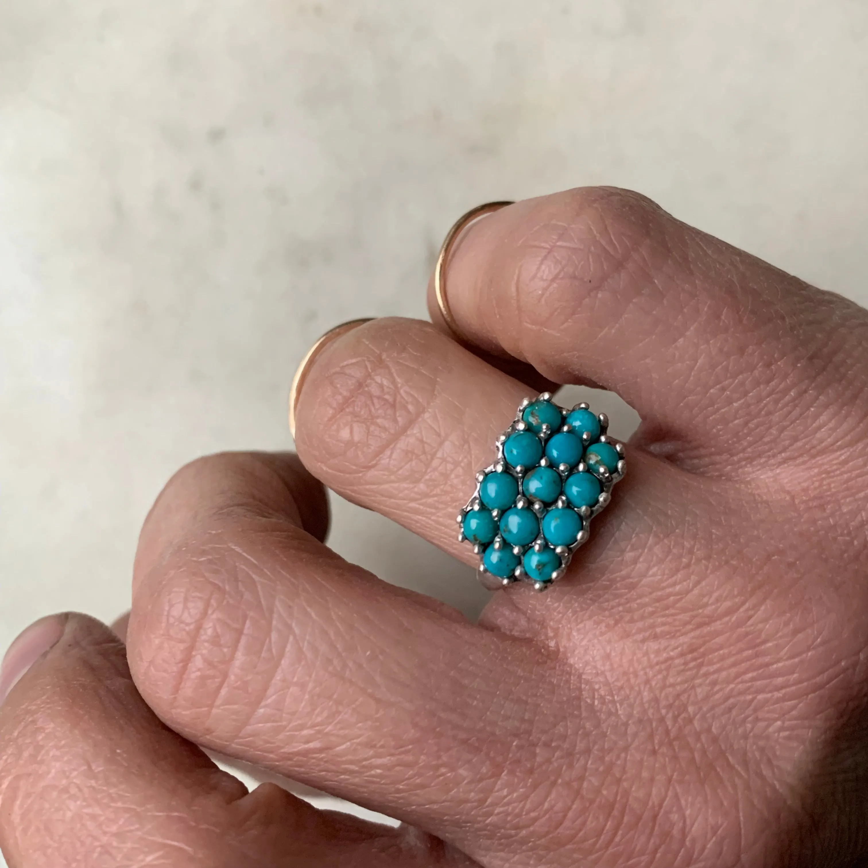 13 STONE TURQUOISE RING