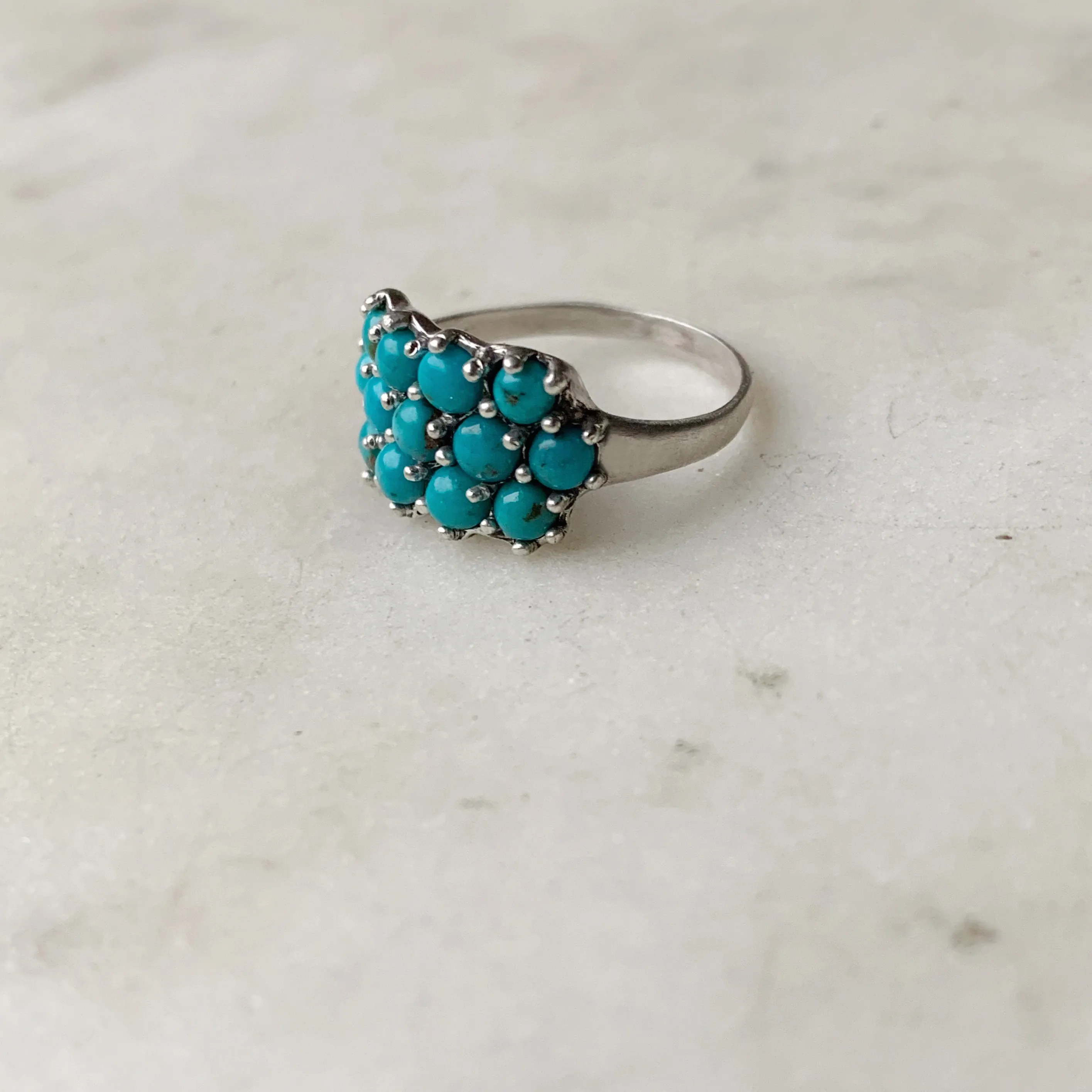 13 STONE TURQUOISE RING