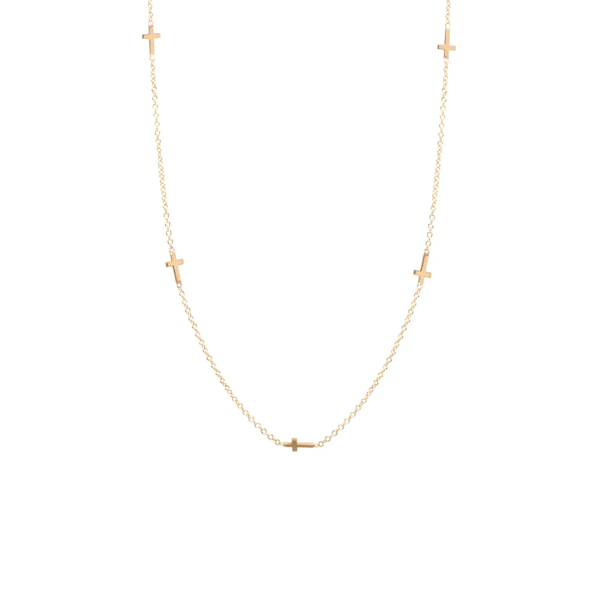 14k 5 Itty Bitty Cross Necklace