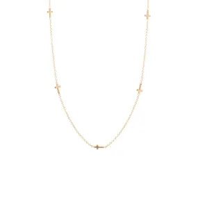 14k 5 Itty Bitty Cross Necklace