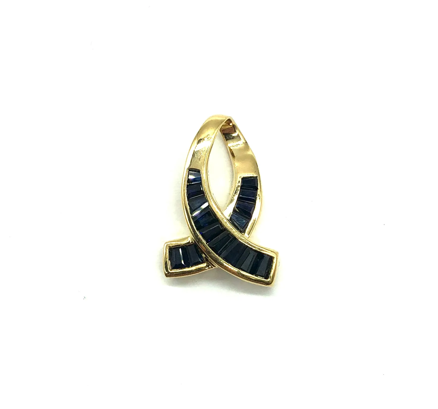 14k Gold & Sapphire Slide Pendant