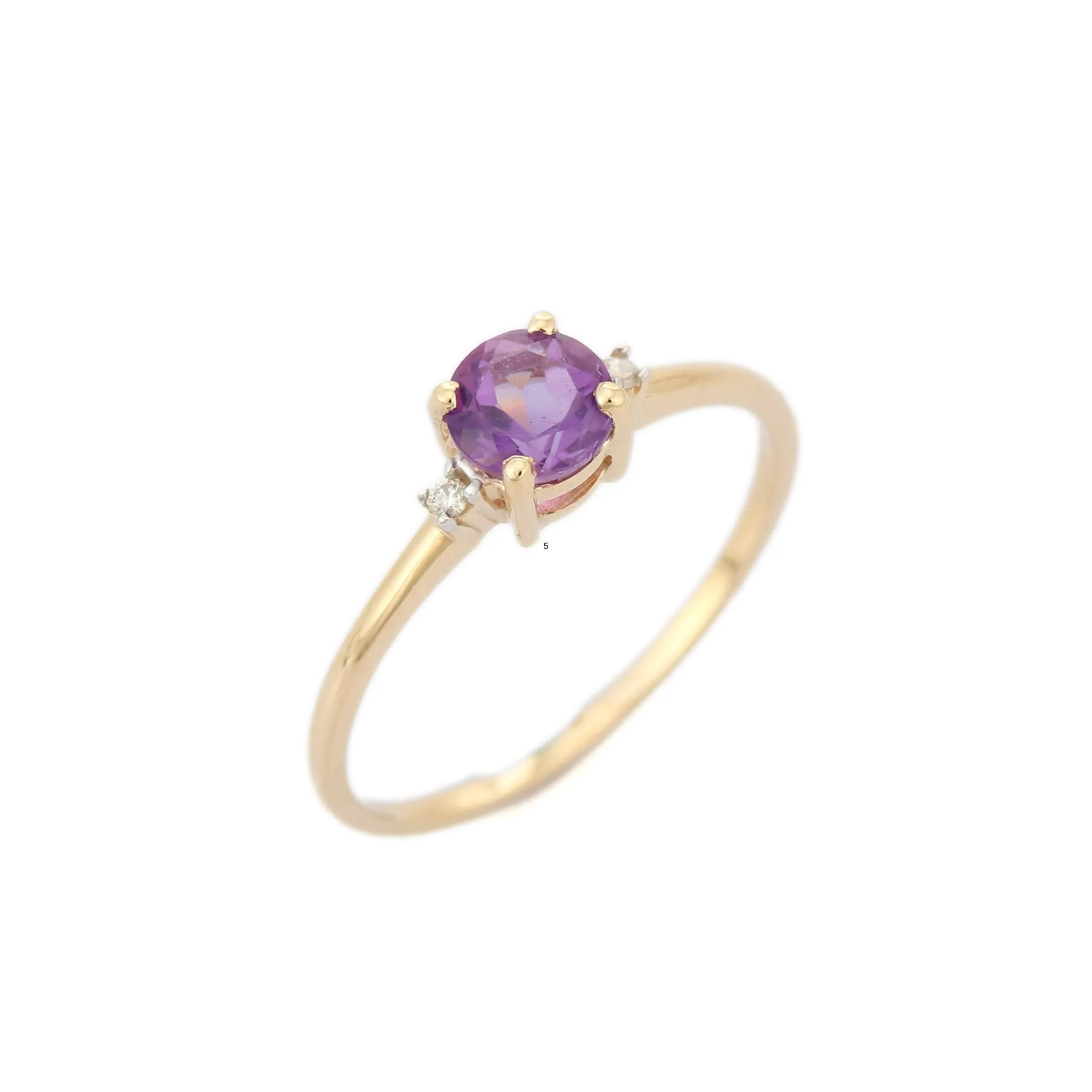 14K Yellow Gold Amethyst Ring