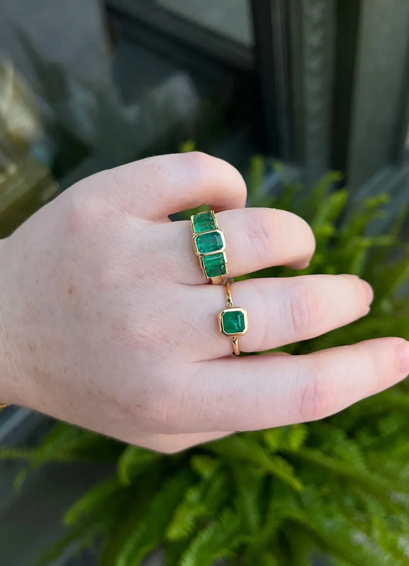 18k Gold Emerald Echo Ring