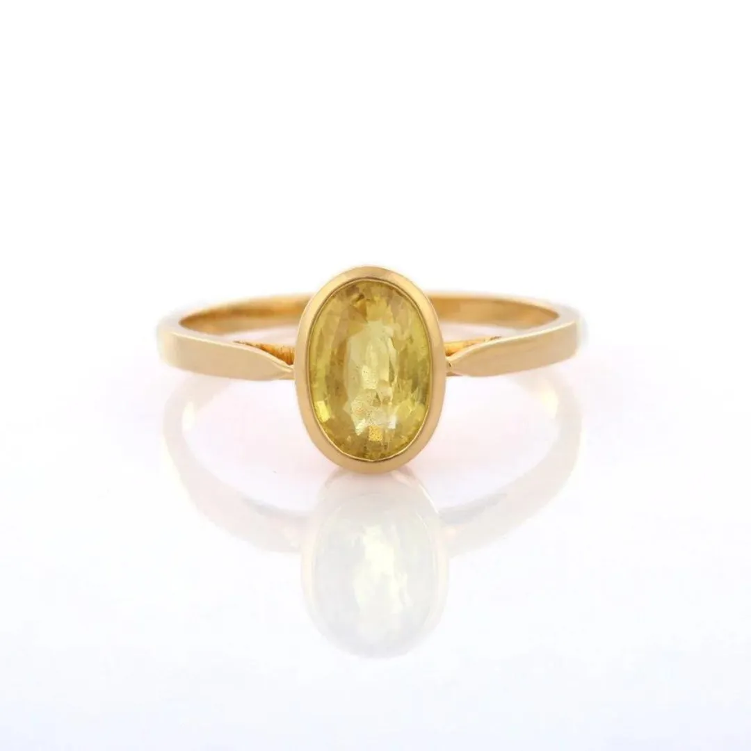 18K Yellow Gold Sapphire Ring