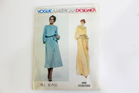 1970s Vogue American Designer Sewing Pattern 2008, Bill Blass, Women's Dress Sewing Pattern