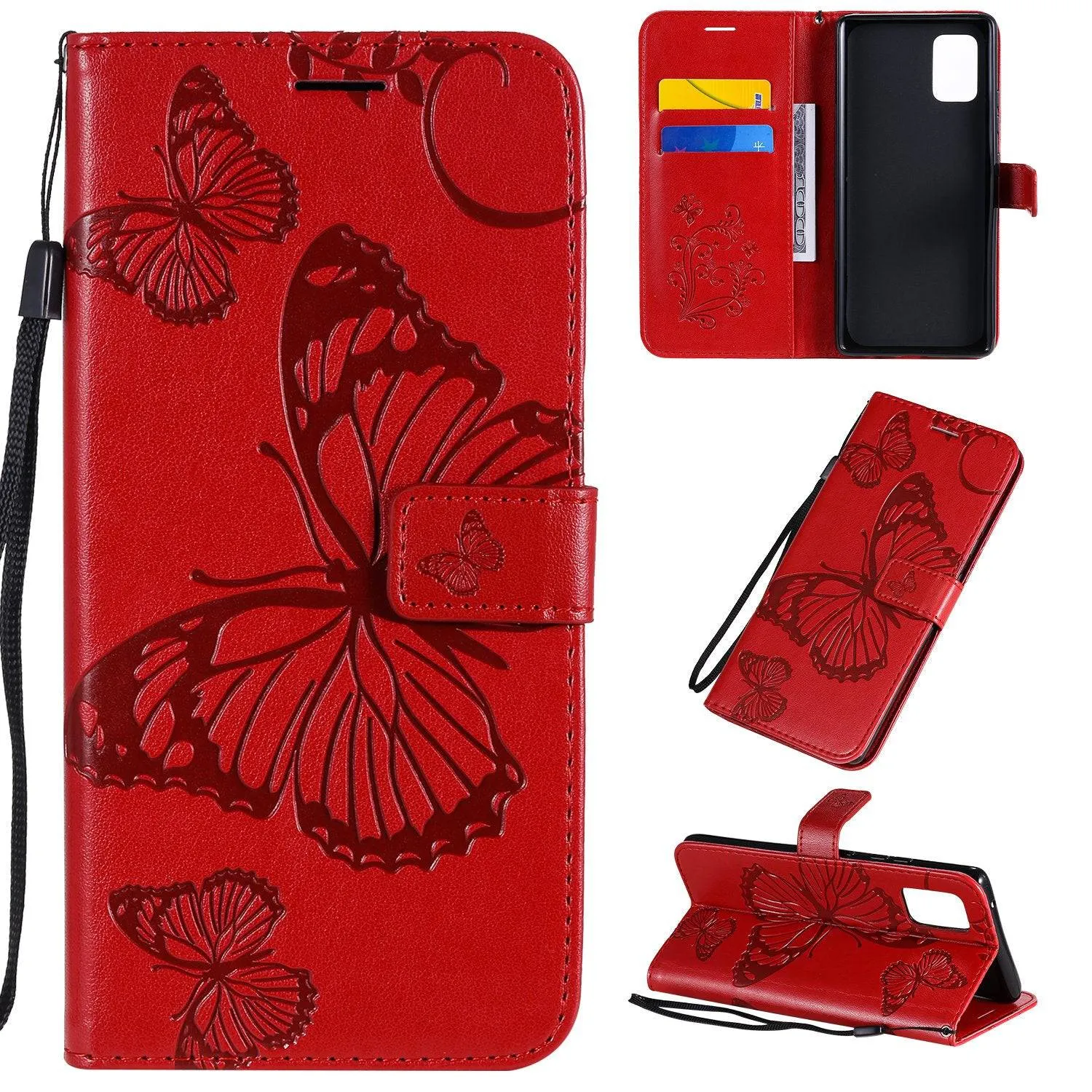 3D Embossed Butterfly Wallet Phone Case For Samsung