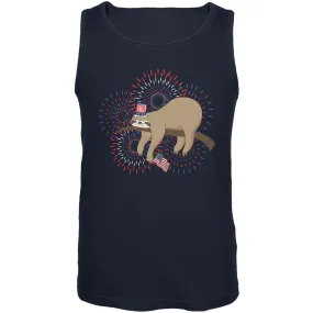 4th Of July Sloth Patriotic Cute Fireworks Mens Tank Top