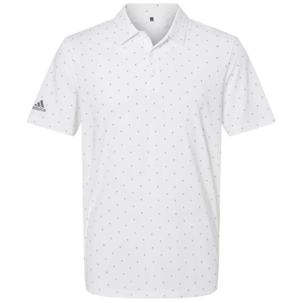 adidas Men's White/Grey Three Pine Tree Polo