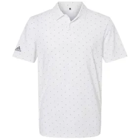 adidas Men's White/Grey Three Pine Tree Polo