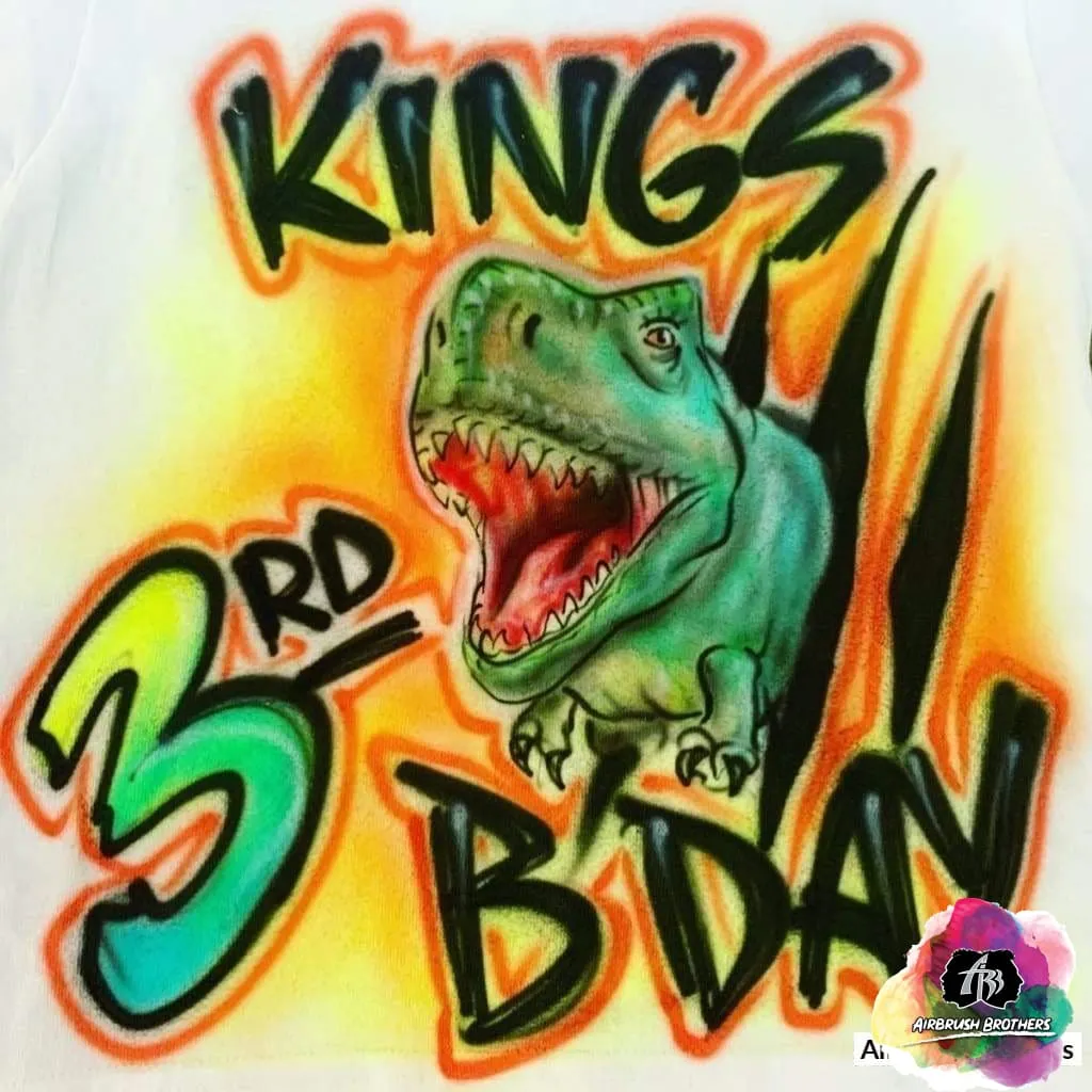 Airbrush T-Rex Bday Shirt Design