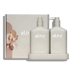 Al.ive Body Wash & Lotion Duo   Tray - Sea Cotton & Coconut