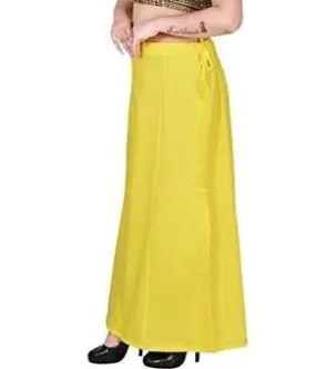 Alluring Yellow Women's Pure Cotton Readymade Petticoat For Saree