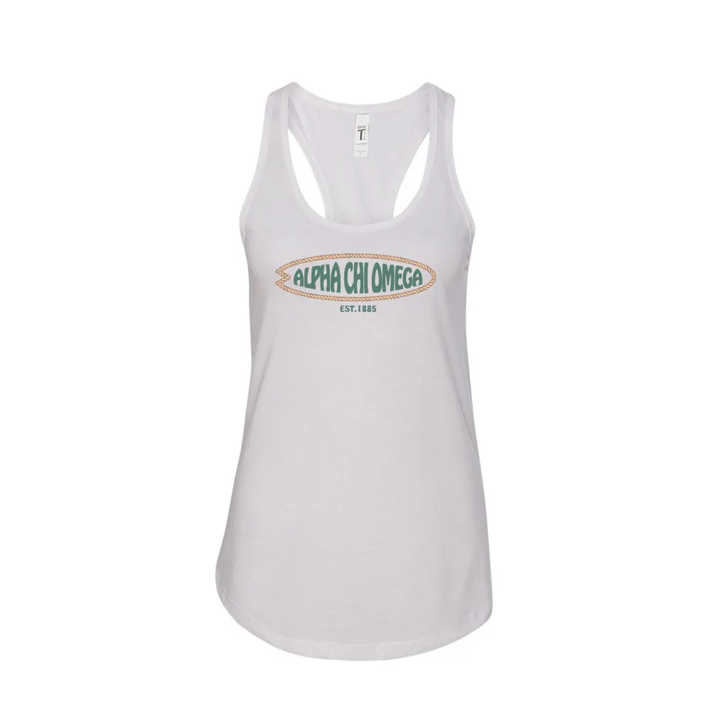 Alpha Chi Omega Beachy Trail Women's Ideal Racerback Tank Tank Top