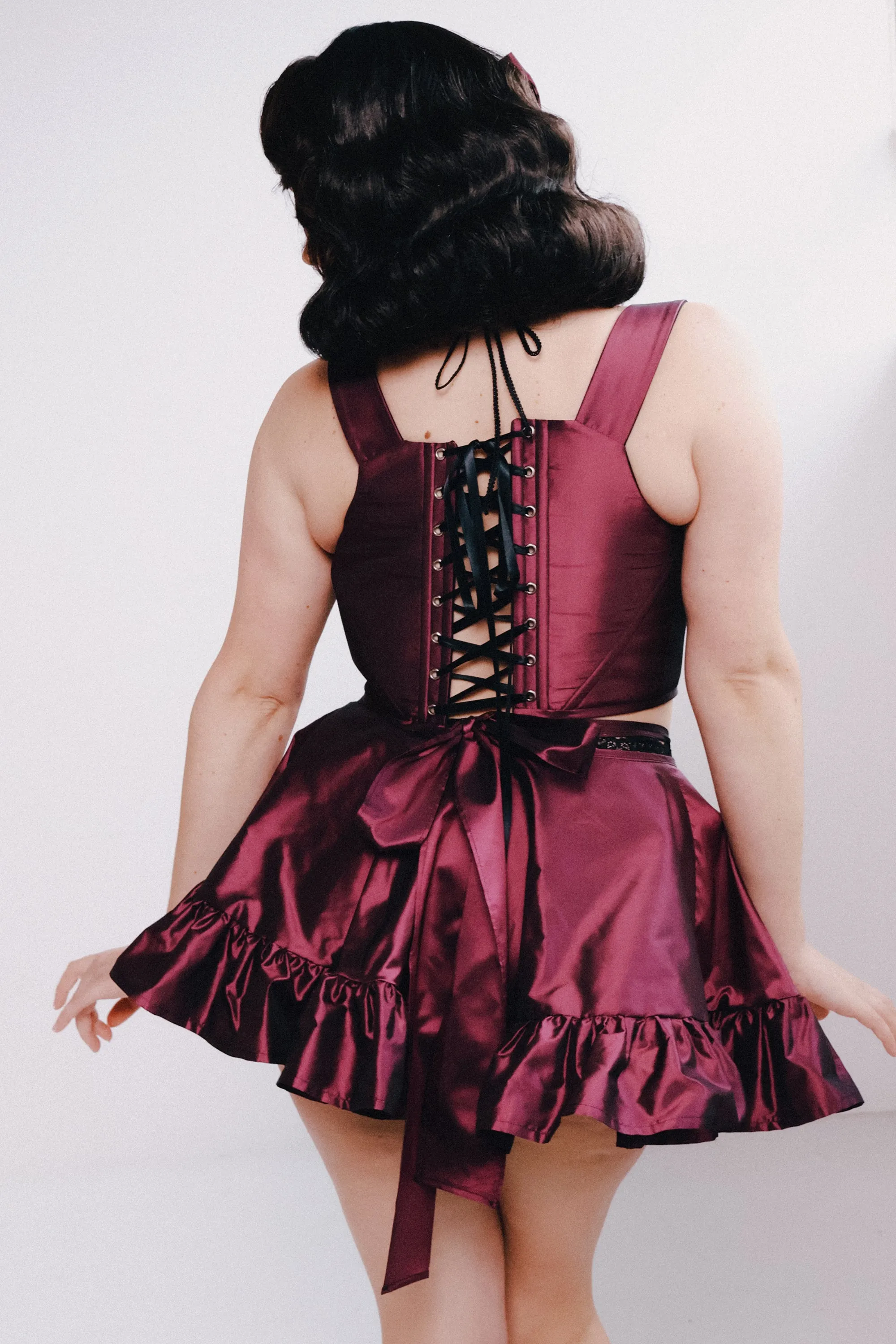 Anais Corset Dark Pink Taffeta