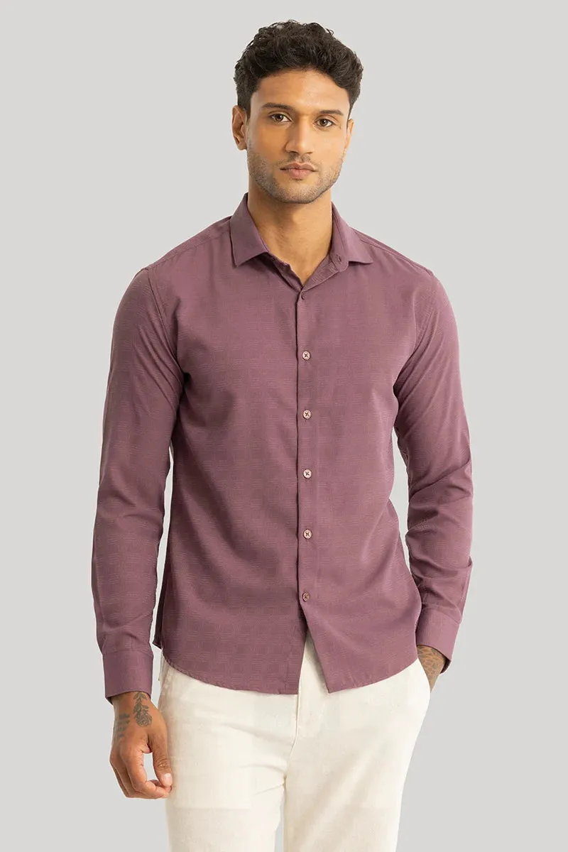 Anselmo Mauve Self-Design Shirt