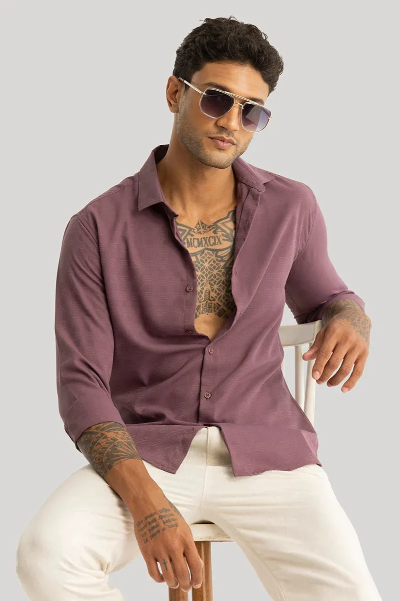 Anselmo Mauve Self-Design Shirt