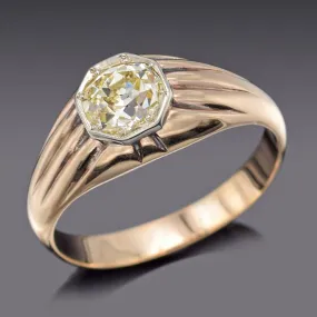 Antique 14K Yellow Gold 0.93 Ct Diamond Art Deco Band Ring 5.8 Grams Size 10