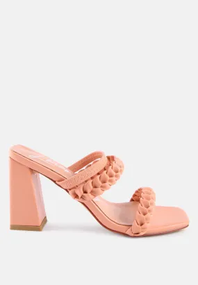 Arnie Braided Straps Block Heeled Sandals