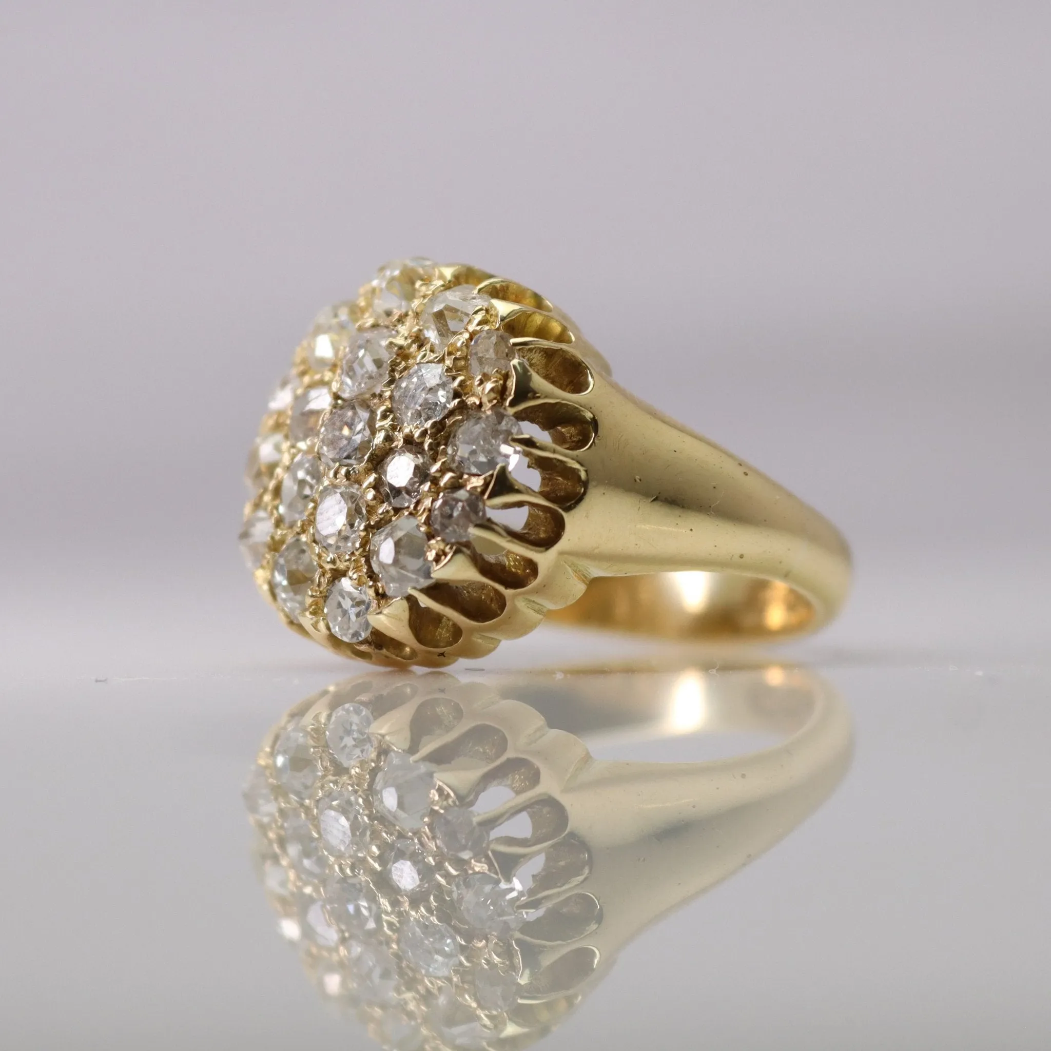 Art Deco Pave Set Diamond Cluster Ring