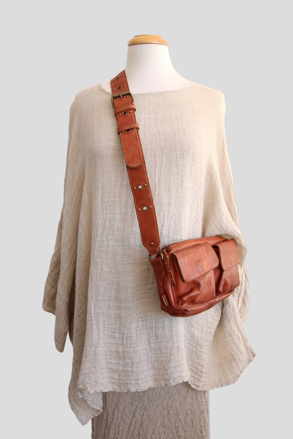 ART N' VINTAGE HUDSON TWIN CROSSBODY BAG TAN