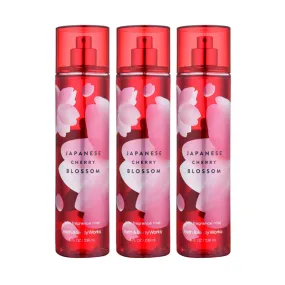 Bath & Body Works Japanese Cherry Blossom Fine Fragrance Mist 8.0 oz 3-PACK