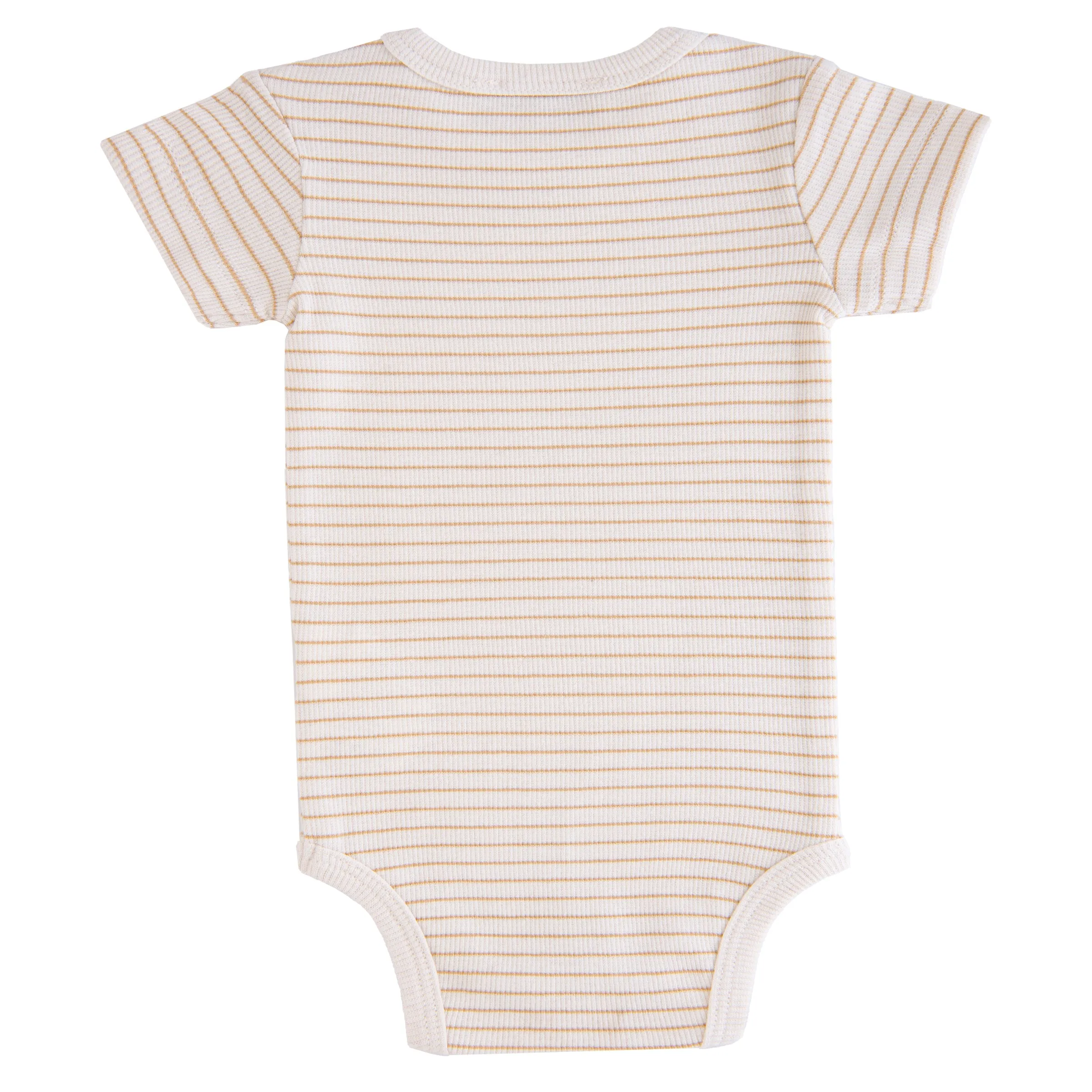 Beige Striped Modal Babysuit