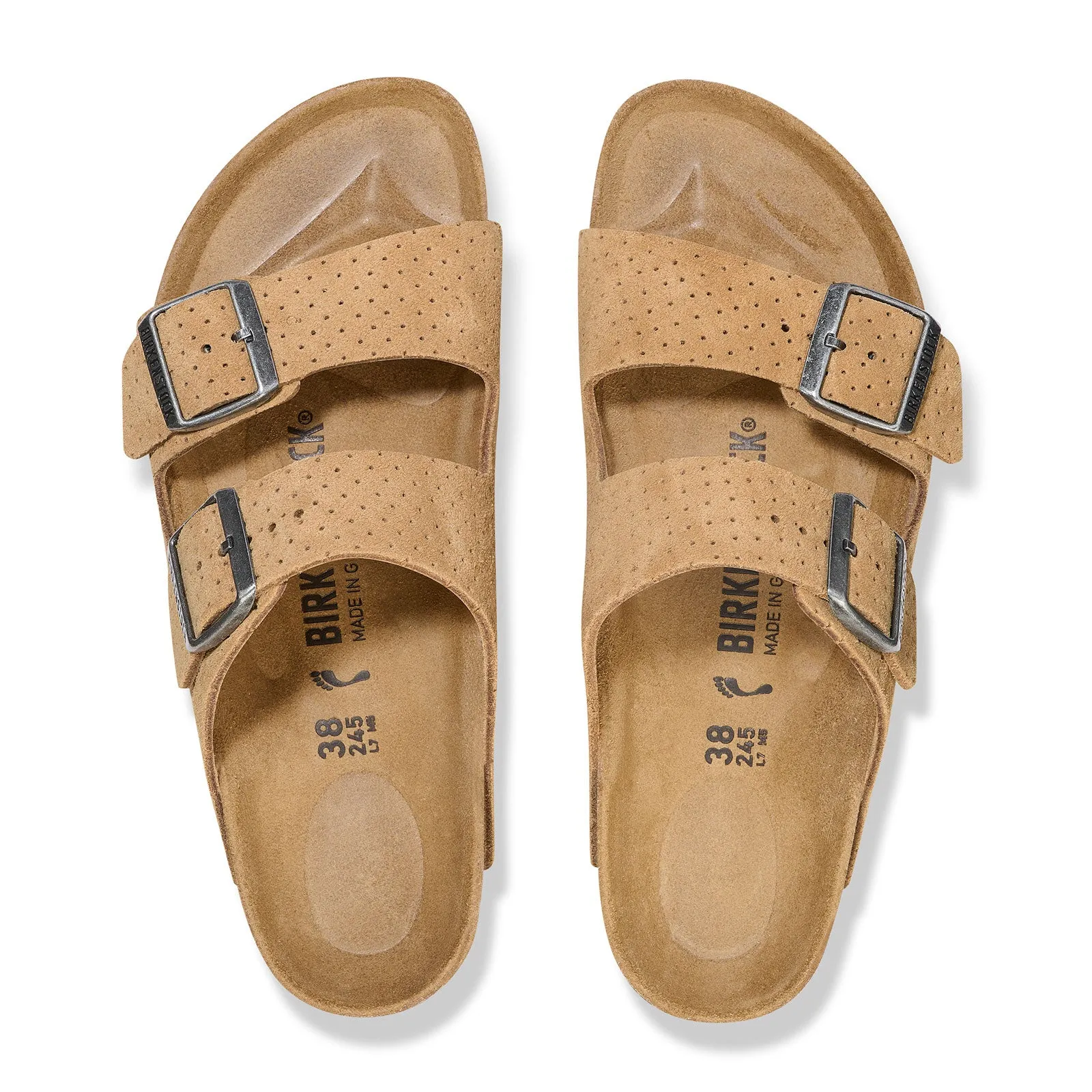 Birkenstock Arizona Narrow Slide Sandal (Women) - Dotted New Beige Suede