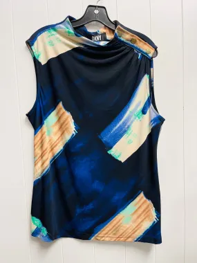 Black & Blue Top Short Sleeve Dkny, Size L