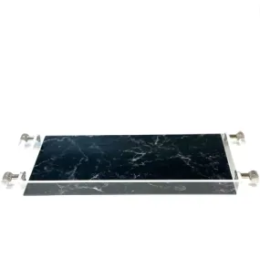 Black Marble Tray Acrylic Lucite Tray with Handles