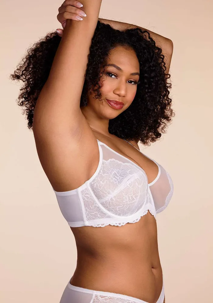 Blossom White Unlined Underwire Lace Bra