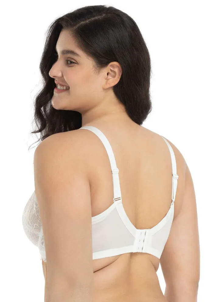 Blossom White Unlined Underwire Lace Bra