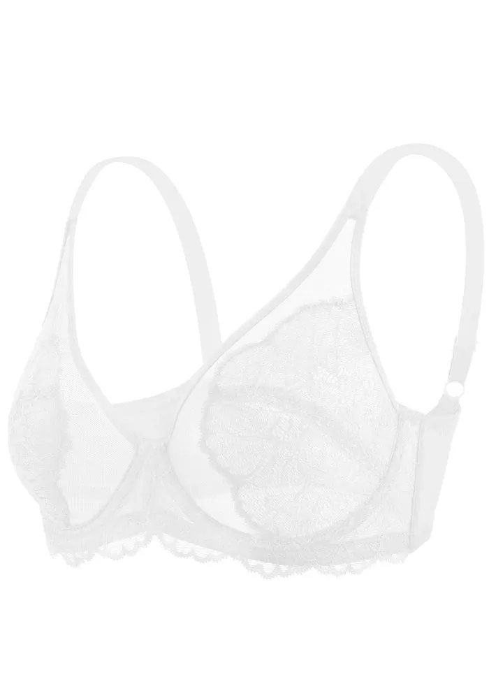 Blossom White Unlined Underwire Lace Bra