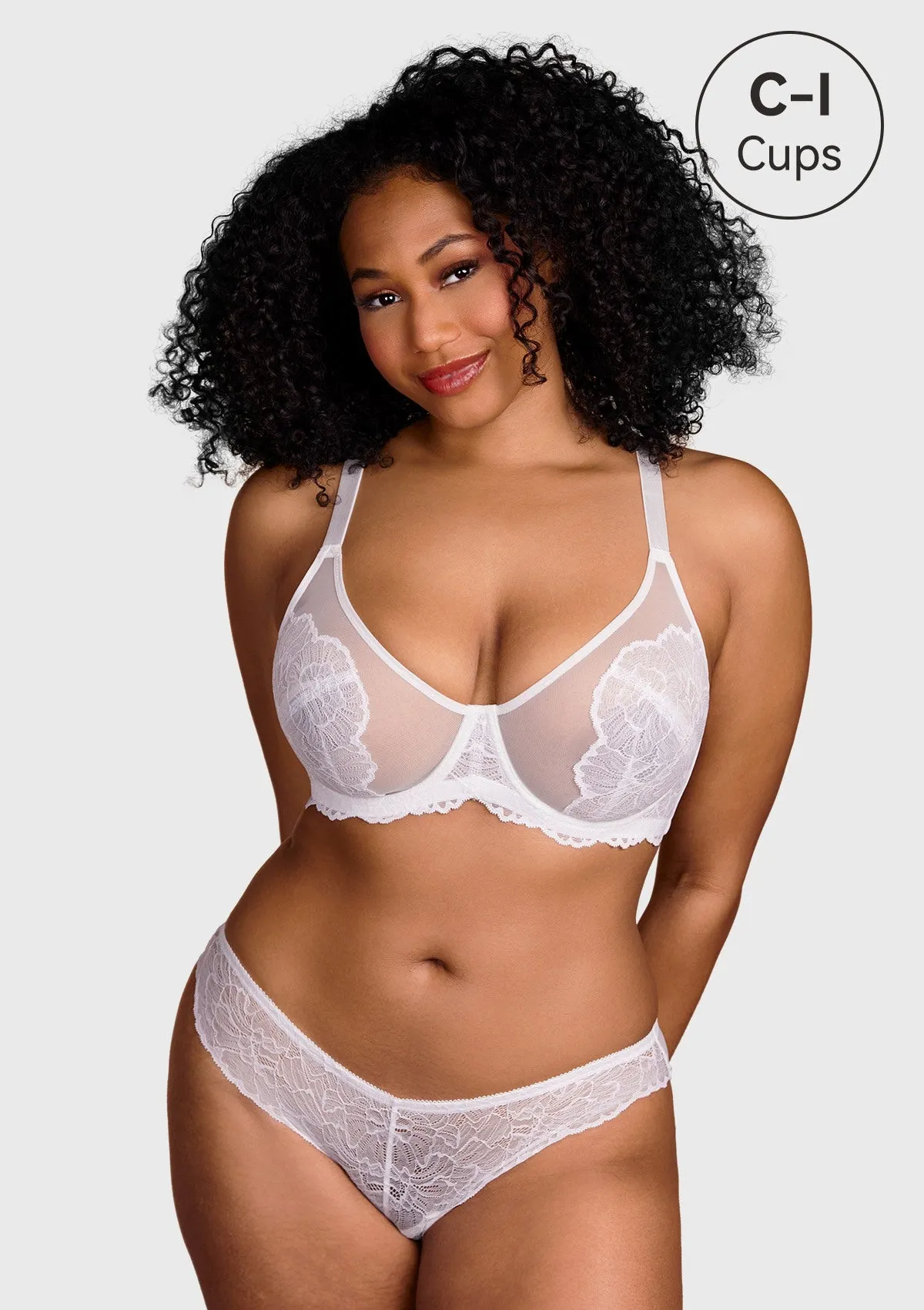 Blossom White Unlined Underwire Lace Bra