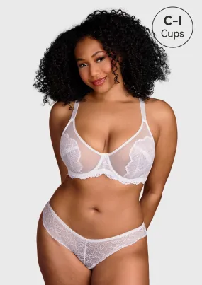 Blossom White Unlined Underwire Lace Bra