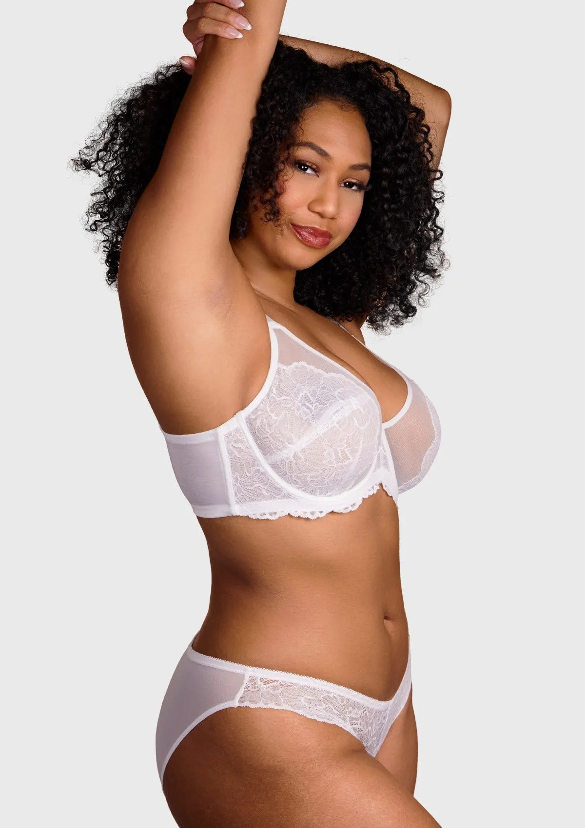 Blossom White Unlined Underwire Lace Bra