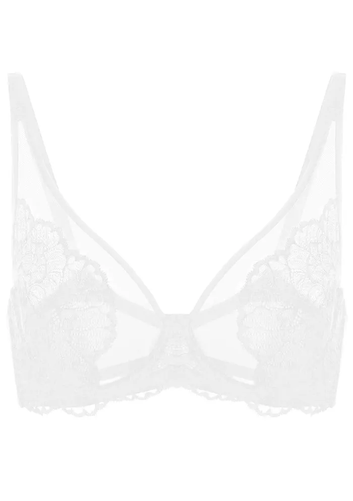 Blossom White Unlined Underwire Lace Bra