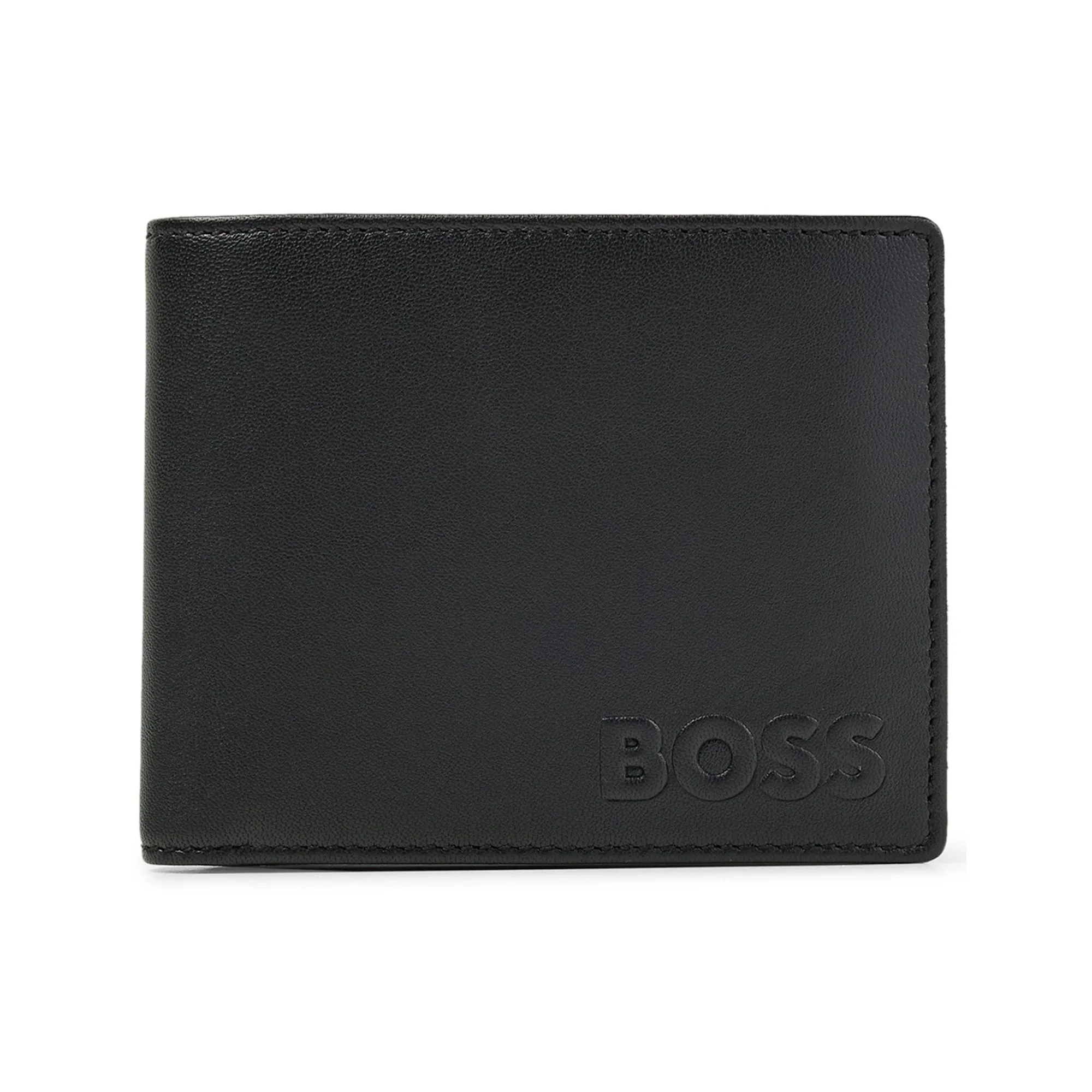 Boss Byron S Embossed RFID 4 Card & Coin Wallet - Black