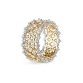 Buccellati - Eternelle Band Ring with Diamonds, 18k Yellow and White Gold