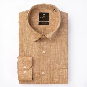 Camel Color Prime Linen Shirt For Men