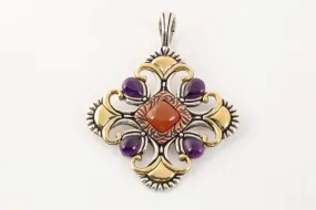 Carolyn Pollack 925 Silver, Brass, & Copper Gemstone Pendant (29.37g.)