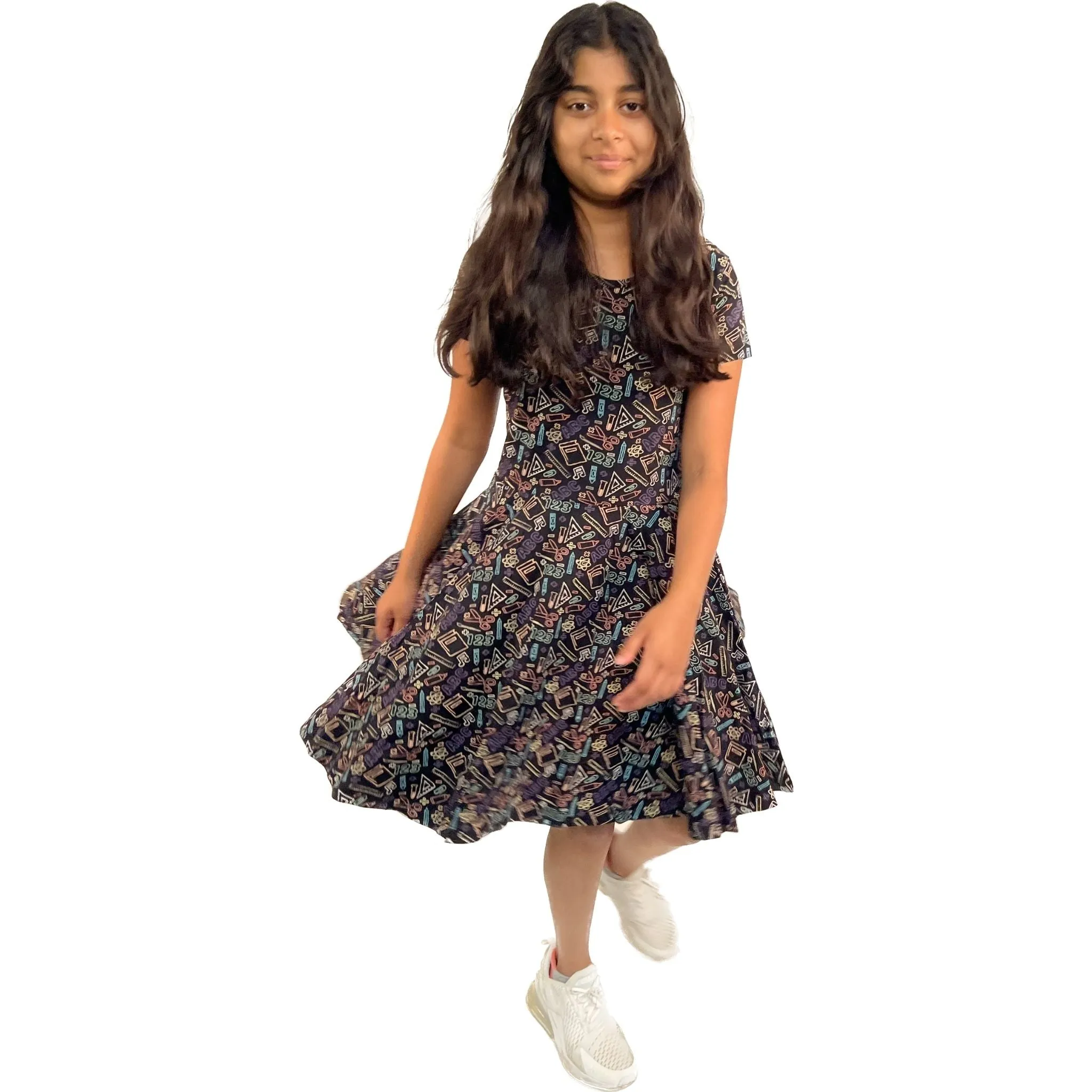 Chalkboard STEAM Kids Twirl Dress [FINAL SALE]