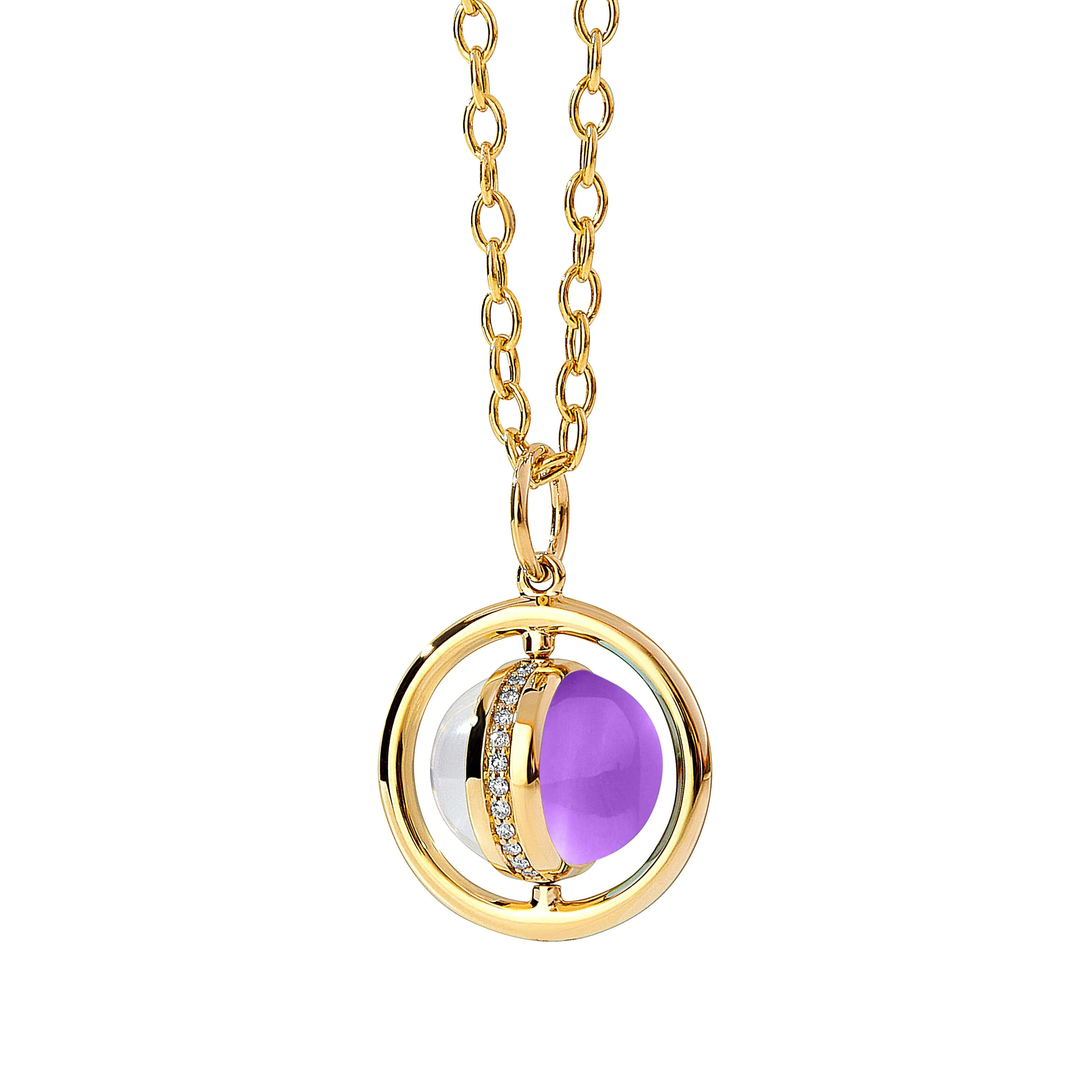 Cosmic Dual Gem Swivel Pendant