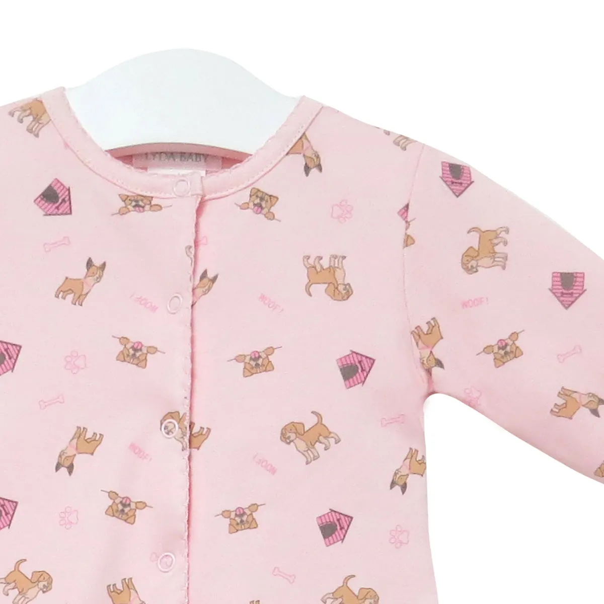 Cute Puppies Printed Footie | Baby Girl