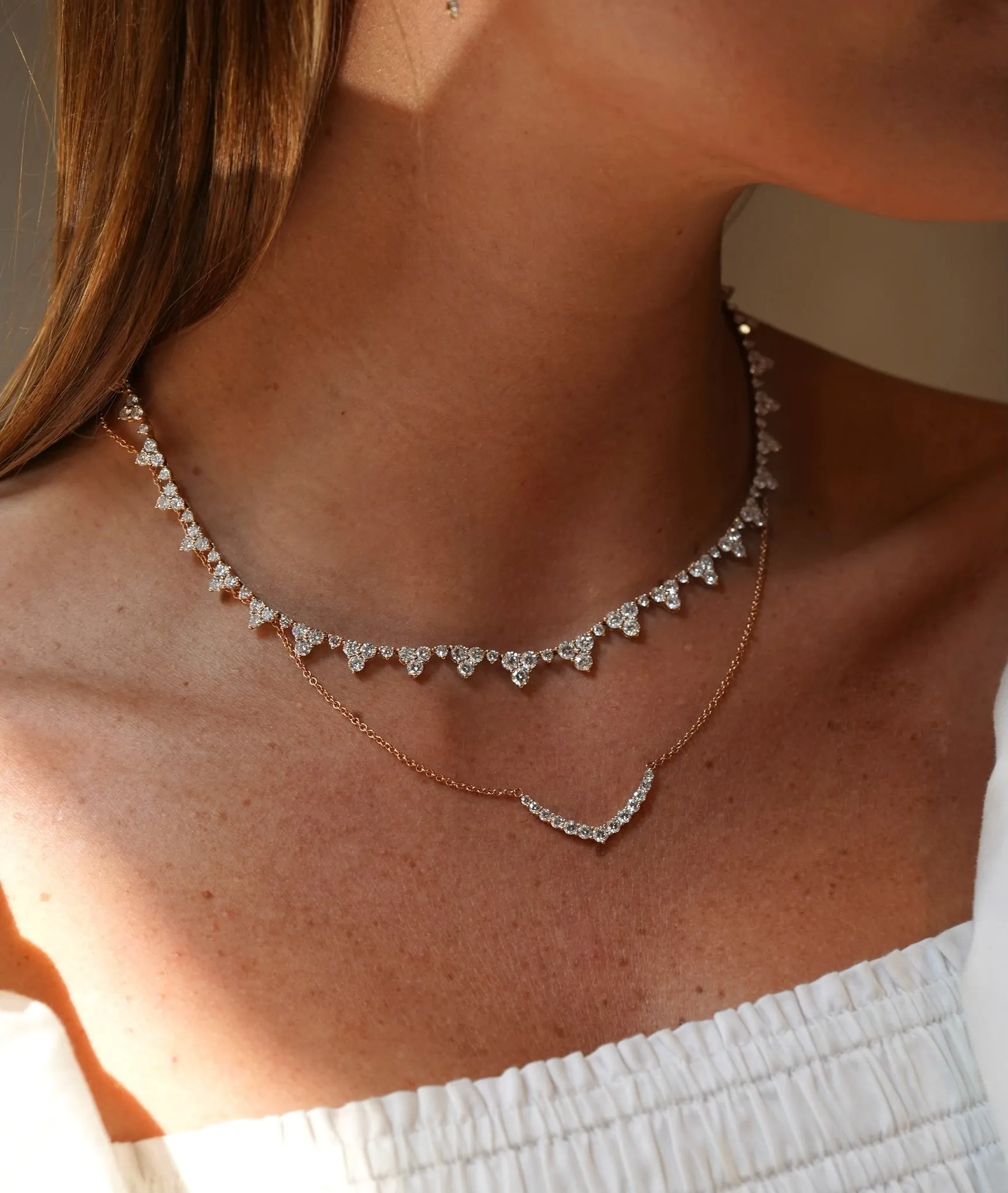 Diamond Curved V Necklace