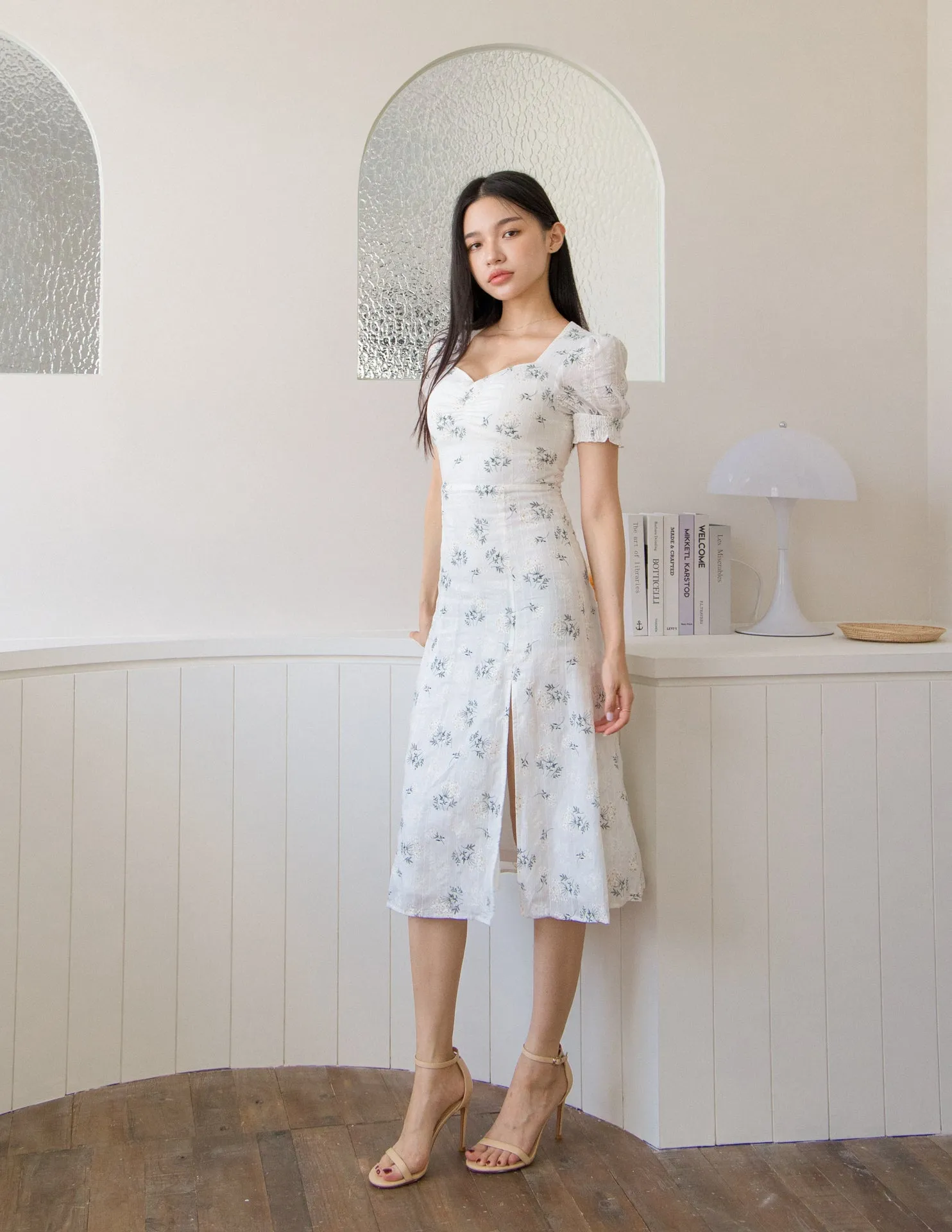 Dixie Dress V.2 in Floral White