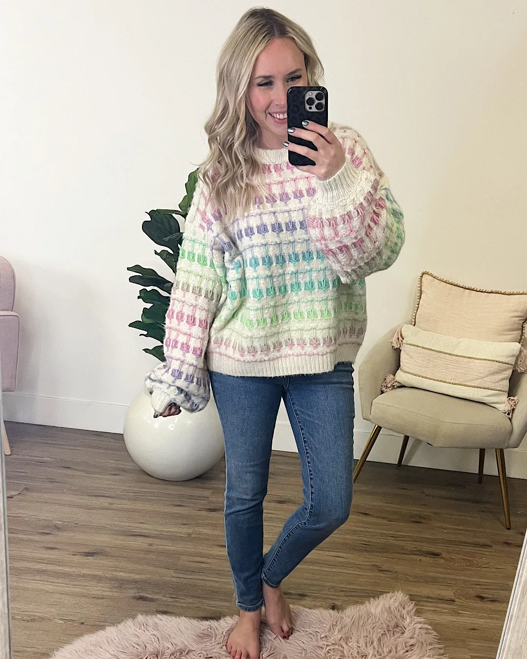 Emmy Cream and Pastel Sweater