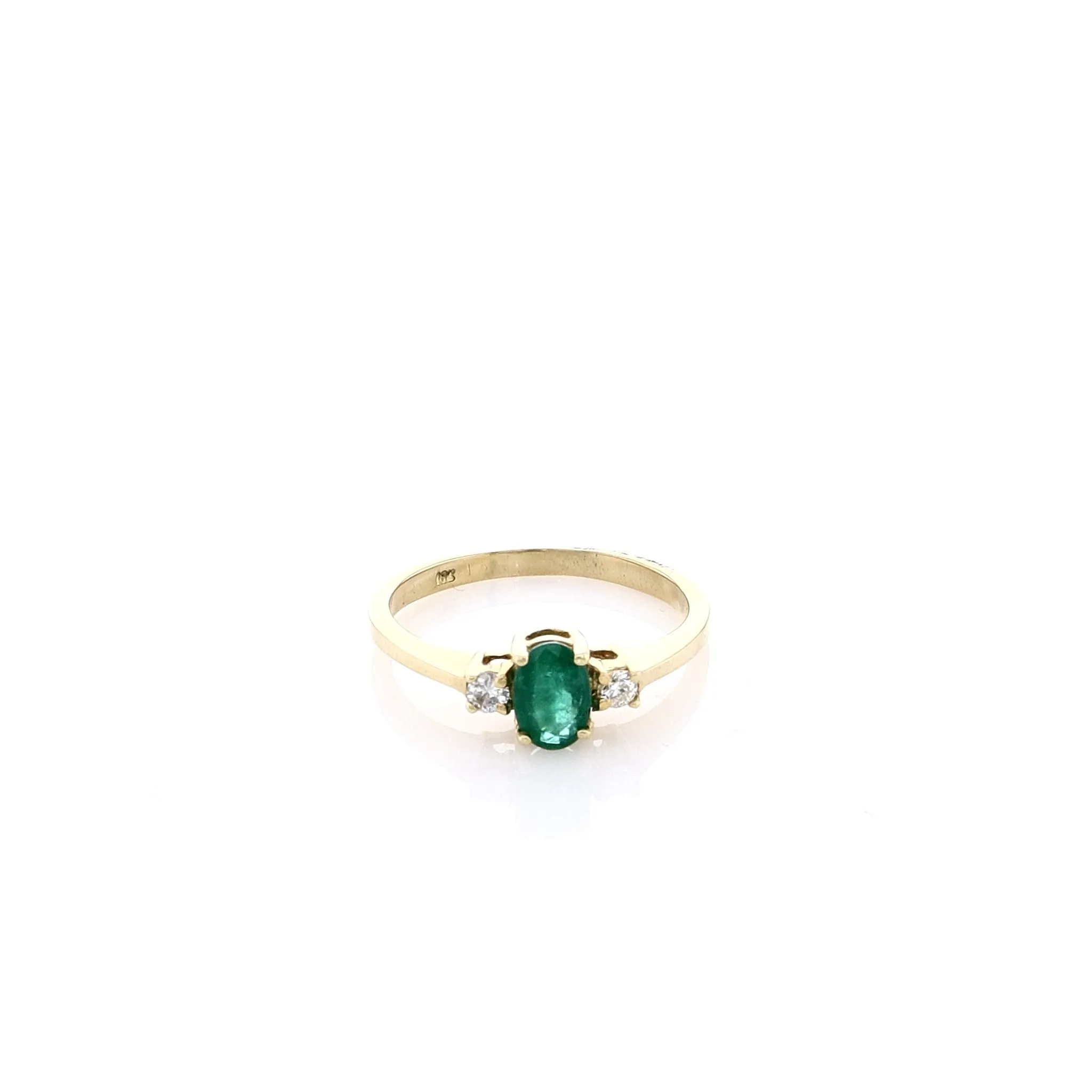 Estate 14k Yellow Gold Oval Emerald Ring