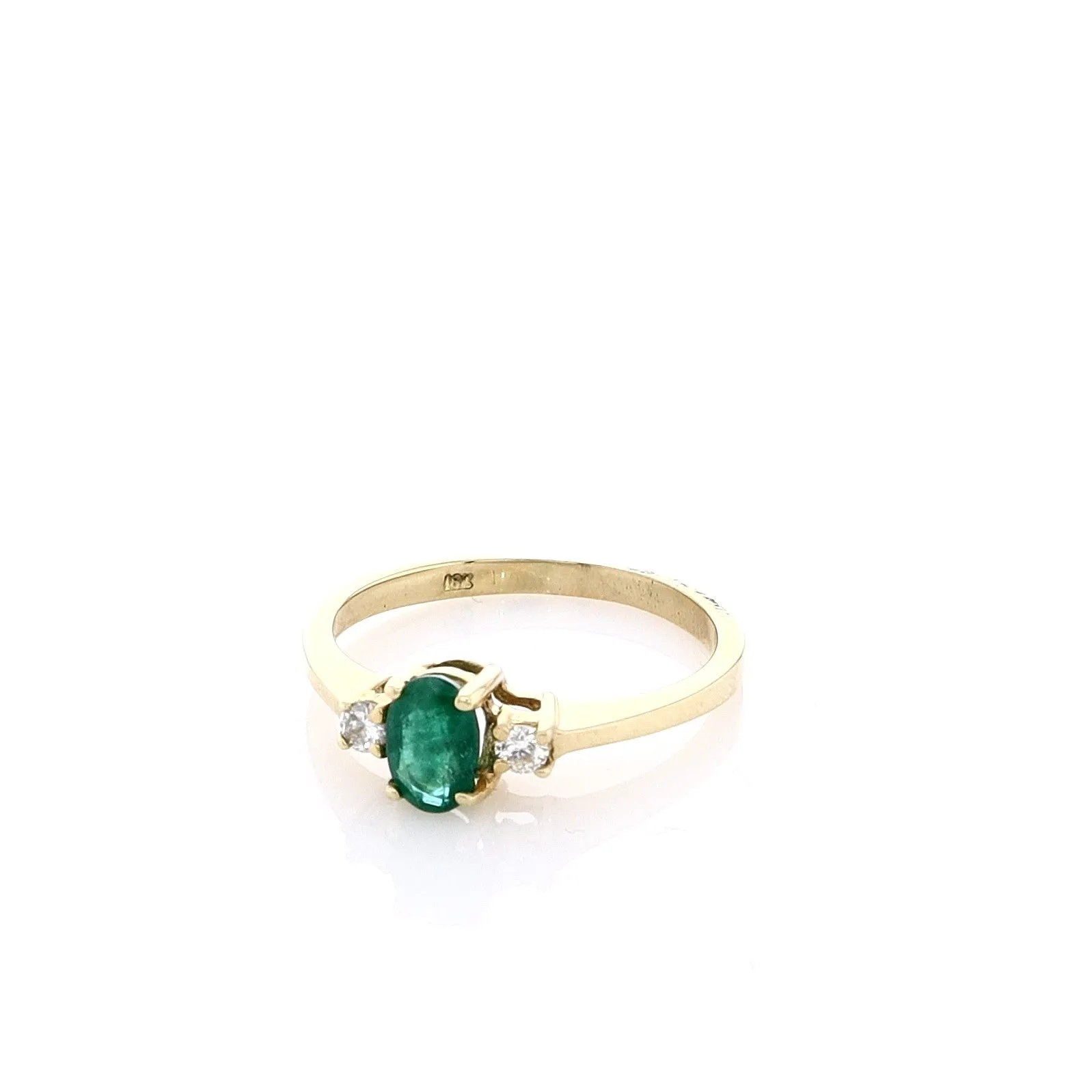 Estate 14k Yellow Gold Oval Emerald Ring